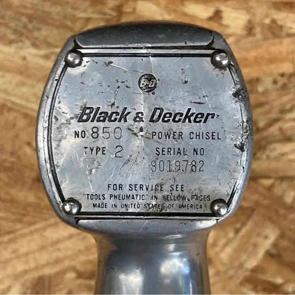 Vintage Black & Decker Pneumatic Power Chisel Silver Metal Unknown Condition - Picture 3 of 6